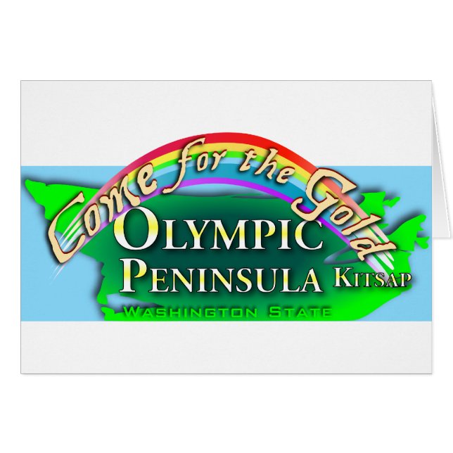 Olympiska Peninsulan - Kom för Guld Hälsningskort (Framsidan Horizontal)