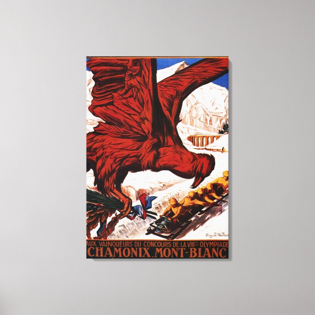 Olympiska vinterspelen 1924 Poster Canvastryck (Framsida)
