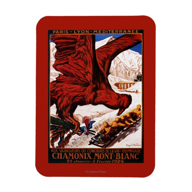Olympiska vinterspelen 1924 Poster Magnet (Vertikal)