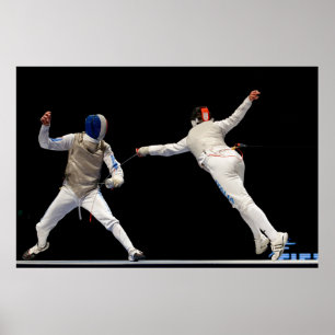 Olympiskt fäktningutfall och parad poster