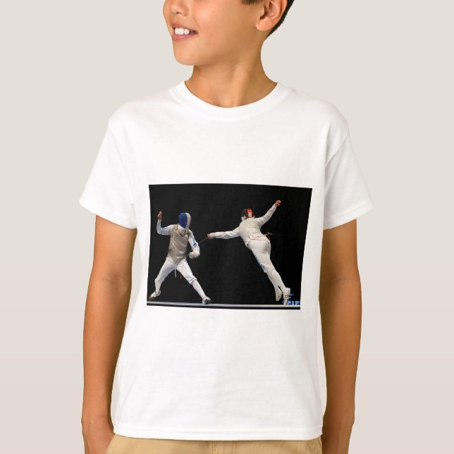 Olympiskt fäktningutfall och parad t-shirt (Framsida)