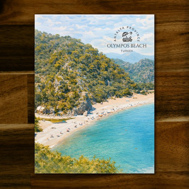 Olympos Beach, Antalya-provinsen Turkiet | Minne  Vykort (Olympos Beach, Antalya Province Turkey | Keepsake Postcard)