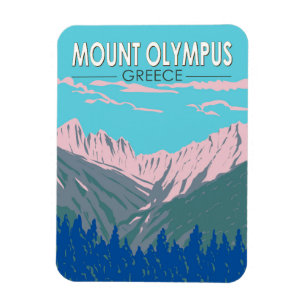 Olympus Greece Travel Art Vintage Magnet