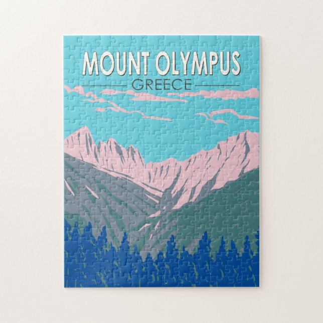 Olympus Greece Travel Art Vintage Pussel (Vertikal)