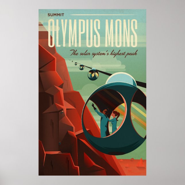 Olympus Mons på Mars Högsta vulkanen i solsystemet Poster (Framsidan)
