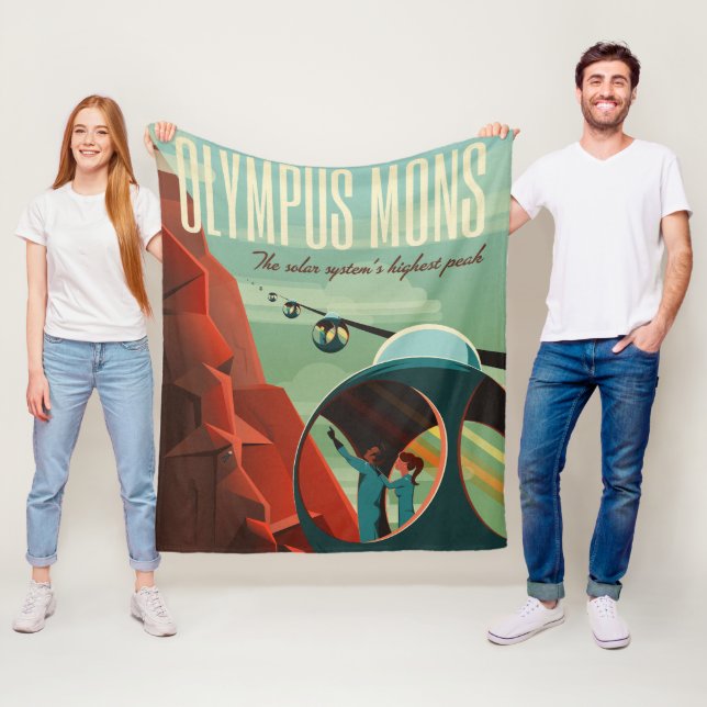 Olympus Mons på Mars Högsta vulkanen Solsystemet Fleecefilt (På plats)