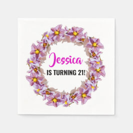 om 21 Tropiska Rosor, Lila, Blue Cocktail Pappersservett