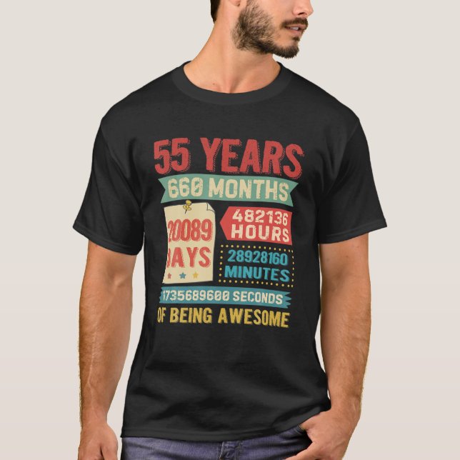 Om 55 år gamla Dekorationer på 55 dagar Bda T Shirt (Framsida)