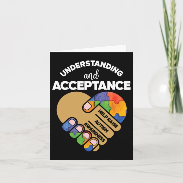 Om acceptans autism Awareness Heart Pu Kort (Framsida)