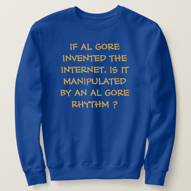 OM AL GORE INBJUDE INTERNET- LÅNG ÄRMAD TRÖJA (Design framsida)