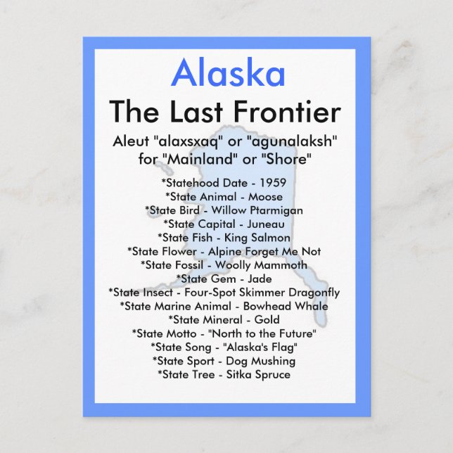 Om Alaska Vykort (Framsida)