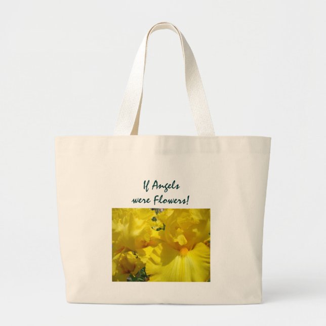 Om änglar vore blommor! Totebag Gula Irisar Jumbo Tygkasse (Framsidan)