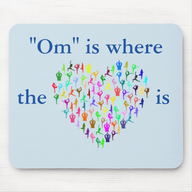"OM" ÄR DÄR HJÄRTAT ÄR Yoga-inspirerad Musmatta (Framsidan)