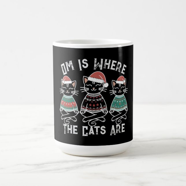 Om är där kattarna är - den roliga julen kaffemugg (Center)