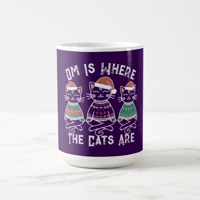 Om är där kattarna är - den roliga julen kaffemugg (Center)