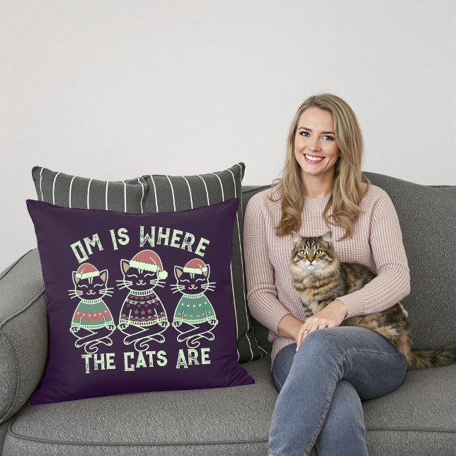Om är där katterna är Festive Dekorativ kudde (Skapare uppladdad)