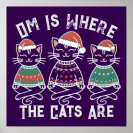 Om är där katterna är Festive Helgdag Poster