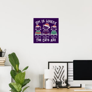 Om är där katterna är Festive Helgdag Poster