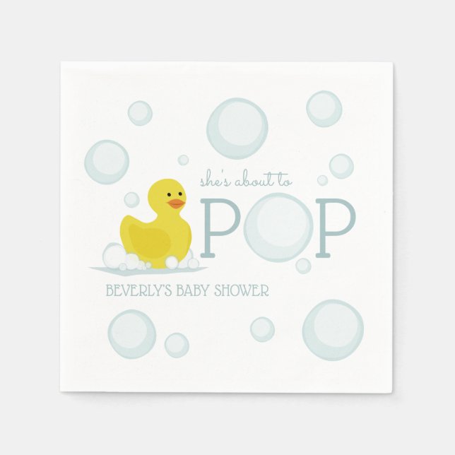 Om att pop Rubber Anka Bubbles Baby Shower Pappersservett (Framsidan)