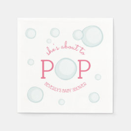 Om att poppa bubblor Baby Shower-Rosa Pappersservett