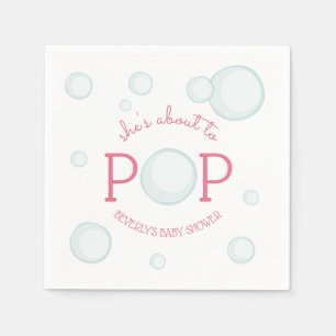 Om att poppa bubblor Baby Shower-Rosa Pappersservett