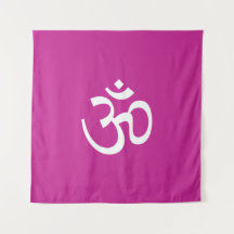 Om Aum disposition Icon fuchsia vit hinduism Symbo