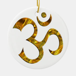 OM/AUM - GULD JULGRANSPRYDNAD KERAMIK