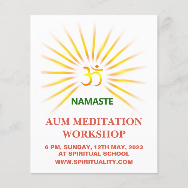 Om Aum Meditation Flygblad (Framsidan)
