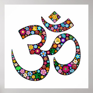 Om Aum Namaste Yoga-symbol poster
