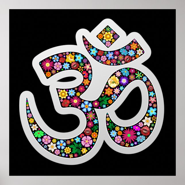 Om Aum Namaste Yoga-symbol poster (Framsidan)