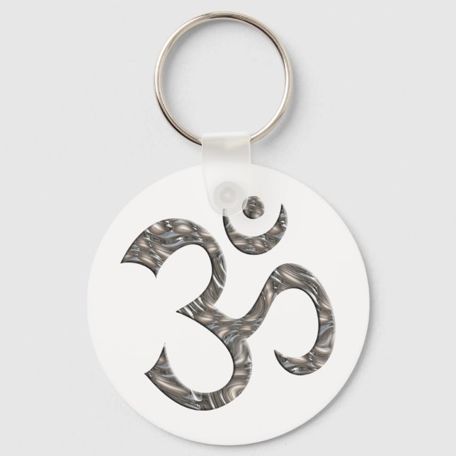 OM / AUM - SILVER NYCKELRING (Framsida)