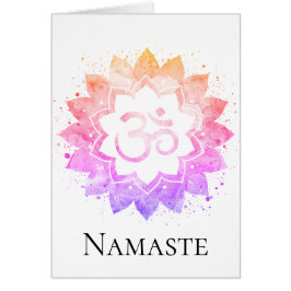 *~* OM AUM Symbol Lotus Flower Mandala Andlig Hälsningskort