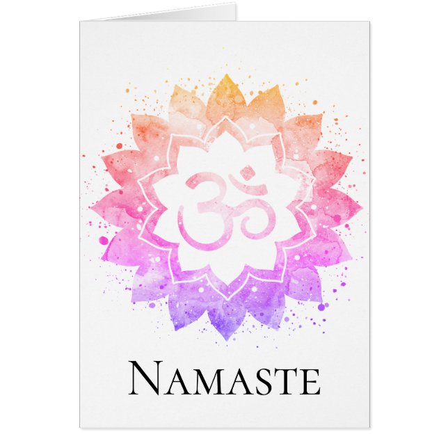 *~* OM AUM Symbol Lotus Flower Mandala Andlig Hälsningskort (Framsidan)