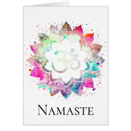 *~* OM AUM Symbol Lotus Flower Mandala New Age Hälsningskort