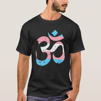 Om Aum Yoga Transgender Yogi Trans Pride Flagga LG T Shirt