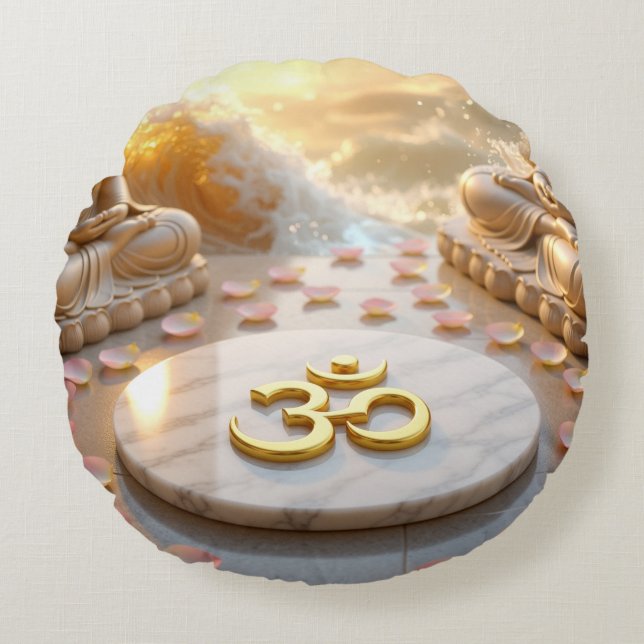 OM - AUM - ZEN BUDDHISM RUND KUDDE (Framsidan)