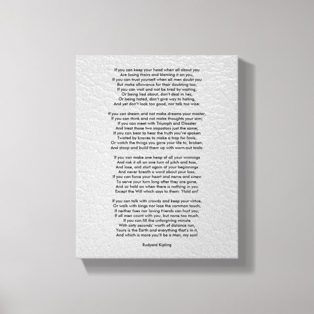 Om av Rudyard Kipling liten Canvastryck (Framsida)