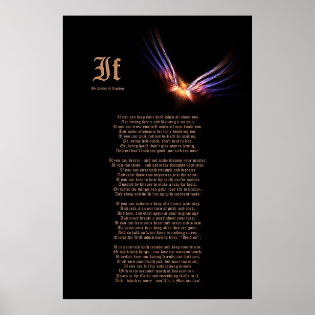 Om av Rudyard Kipling med Phoenix Firebird Print Poster (Framsidan)