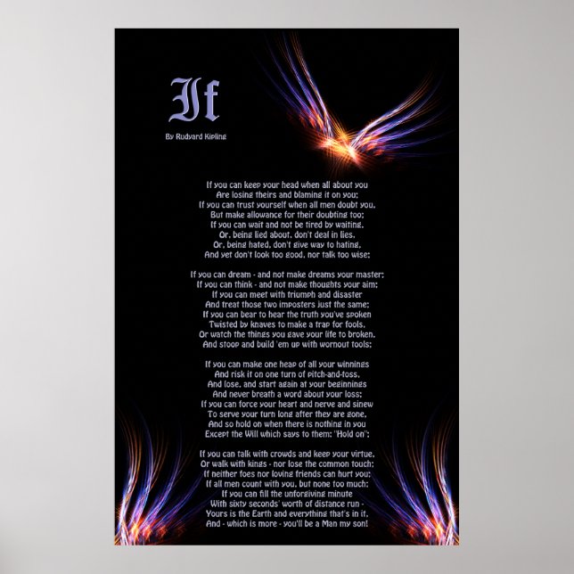 Om av Rudyard Kipling med Phoenix Firebird Print Poster (Framsidan)