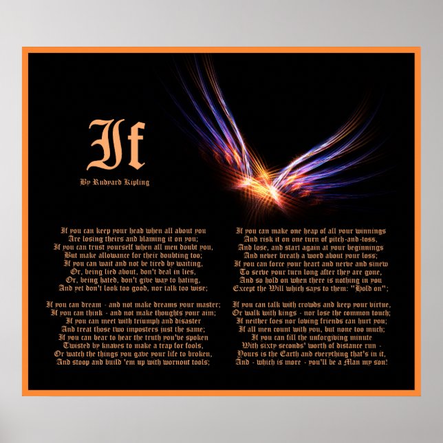 Om av Rudyard Kipling med Phoenix Firebird Print Poster (Framsidan)