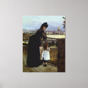 om Balkonin av Berthe Morisot Canvastryck