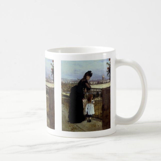 om Balkonin av Berthe Morisot Coffee Mugg (Höger)