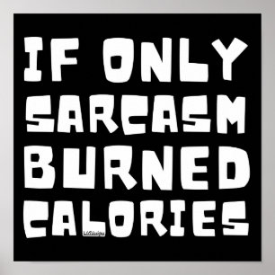 OM BARA SARCASM BURNED CALORIES Lustiga sarkastisk Poster