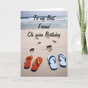 OM BIRTHDAY **BEST FRIEND** BEACH STIL-KORT KORT