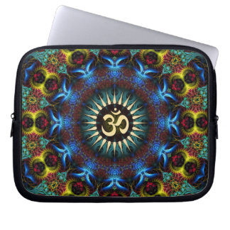 OM-Blommigt Fractal Mandala-anteckningsbok Laptop Sleeve