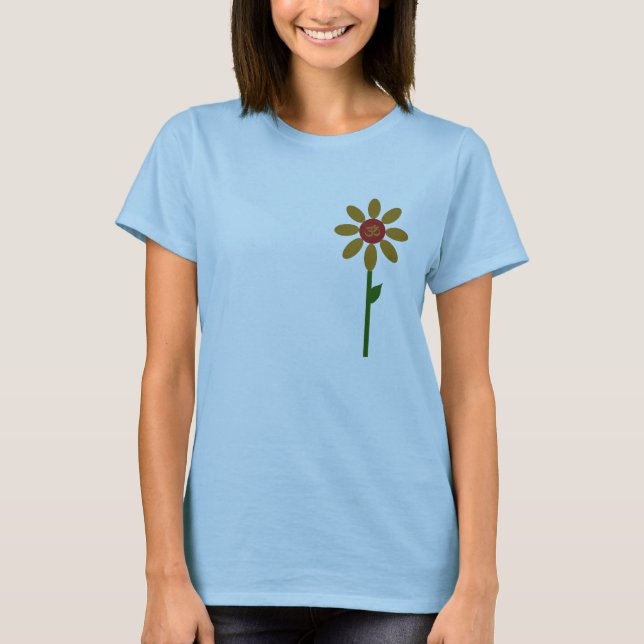 om Blommor dam Tee Shirt (Framsida)