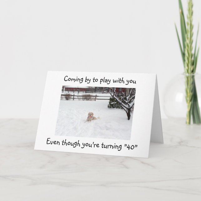 OM BOLL, ÄVEN VID "40"-BIRDAGKORT KORT (Framsida)