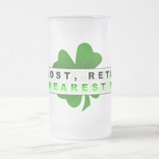 Om borttappad frostad Glass mugg