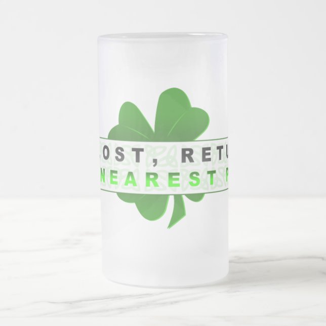 Om borttappad frostad Glass mugg (Center)