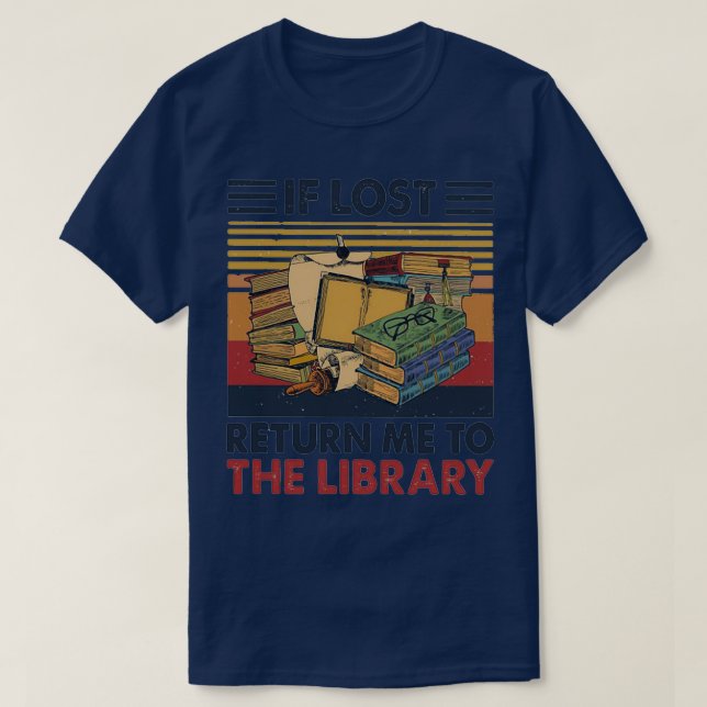 Om borttappaden lämnar tillbaka mig till bibliotek t shirt (Design framsida)
